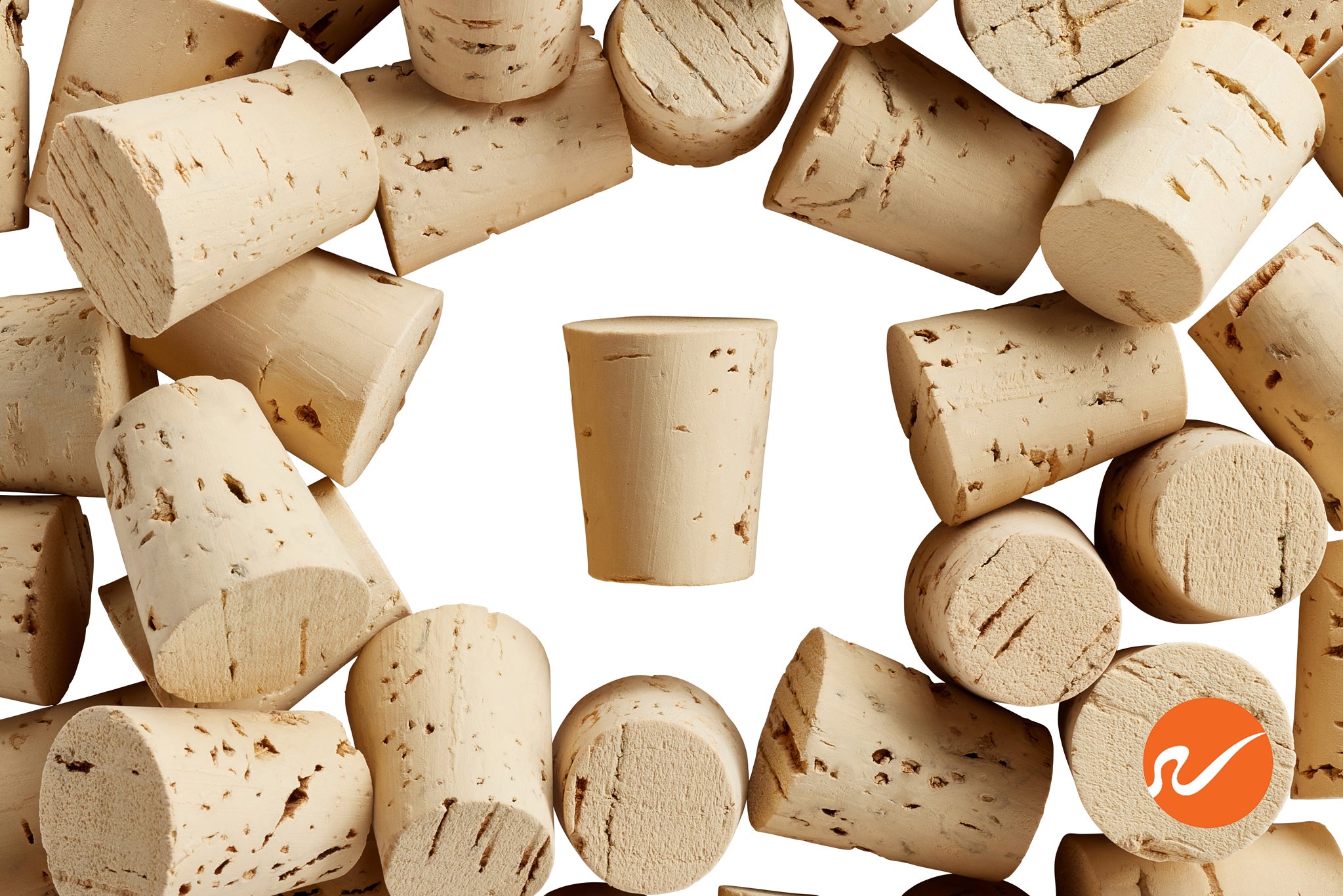  100 Pack Corks for Crafts, Tapered Wine Bottle Cork