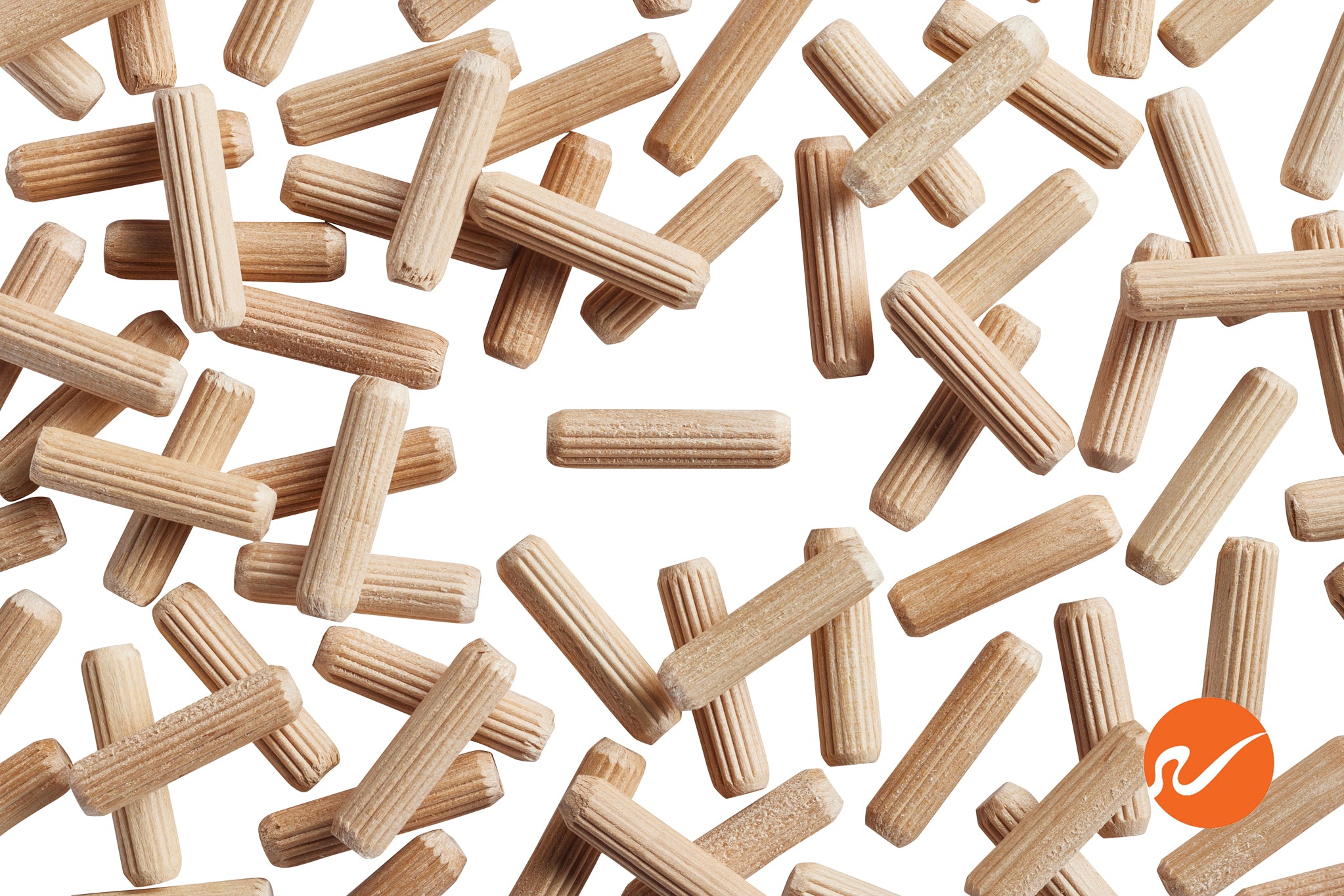 100 Pack Grooved Wooden Dowels Tapered Wooden Dowels Twill End